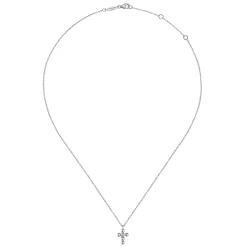 Outlet Gabriel & Co. 14k White Gold Orb Diamond Cross Necklace