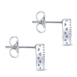 Hot Gabriel & Co. 14K White Gold Oval Ruby and Diamond Halo Stud Earrings