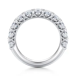 Sale Gabriel & Co. 14K White Gold Oval 11 Stone Prong Set Diamond Anniversary Band - 2.65 ct