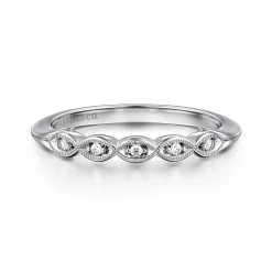 Outlet Gabriel & Co. 14K White Gold Pave Diamond Anniversary Band - 0.04 ct
