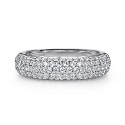 Hot Gabriel & Co. 14K White Gold Pave Diamond Anniversary Band - 1.05 ct