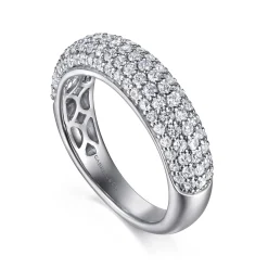 Hot Gabriel & Co. 14K White Gold Pave Diamond Anniversary Band - 1.05 ct