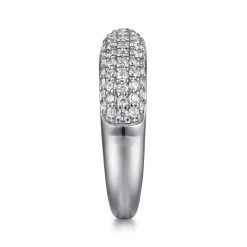 Hot Gabriel & Co. 14K White Gold Pave Diamond Anniversary Band - 1.05 ct