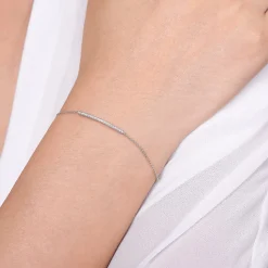 Gabriel & Co. 14k White Gold Pave Diamond Bar Chain Bracelet