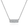 Discount Gabriel & Co. 14K White Gold Pave Diamond Bar Necklace