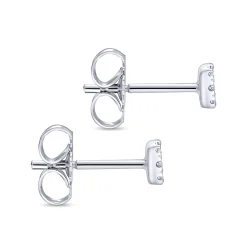 New Gabriel & Co. 14K White Gold Pave Diamond Cushion Cut Stud Earrings