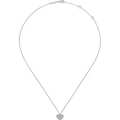 New Gabriel & Co. 14K White Gold Pave Diamond Encrusted Heart Necklace