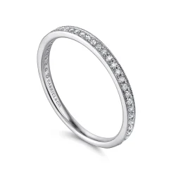 Online Gabriel & Co. 14K White Gold Pave Diamond Eternity Stackable Ring