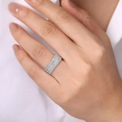 Clearance Gabriel & Co. 14K White Gold Pave Diamond Ring