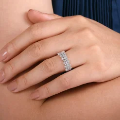 Gabriel & Co. 14K White Gold Pave Diamond Ring