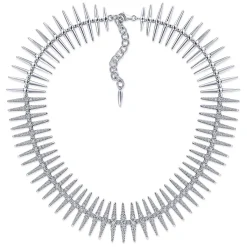 Clearance Gabriel & Co. 18K White Gold Pave Diamond Spike Statement Necklace