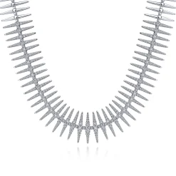 Clearance Gabriel & Co. 18K White Gold Pave Diamond Spike Statement Necklace