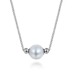 Discount Gabriel & Co. 14K White Gold Pearl Bujukan Fashion Necklace