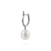Outlet Gabriel & Co. 14K White Gold Pearl Drop Diamond Huggies