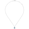 Discount Gabriel & Co. 14K White Gold Pear Shape Blue Topaz and Diamond Halo Pendant Necklace