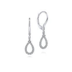 Clearance Gabriel & Co. 14K White Gold Pear Shaped Diamond Drop Earrings