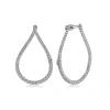 Discount Gabriel & Co. 14K White Gold Pear Shape Diamond Bypass Hoop Earrings