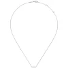 Best Gabriel & Co. 14K White Gold Petite Pave Diamond Bar Necklace