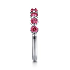 New Gabriel & Co. 14K White Gold Pink Tourmaline Stackable Ring