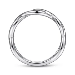 Gabriel & Co. 14K White Gold Plain Twisted Stackable Ring