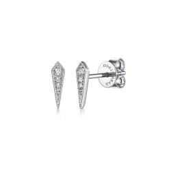 Outlet Gabriel & Co. 14K White Gold Pointed Diamond Bar Stud Earrings