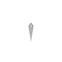 New Gabriel & Co. 14K White Gold Pointed Diamond Bar Single Stud Earrings