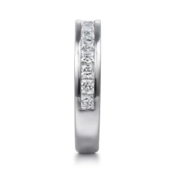 Discount Gabriel & Co. 14K White Gold Princess Cut Channel Prong Set Diamond Anniversary Band - 0.95 ct