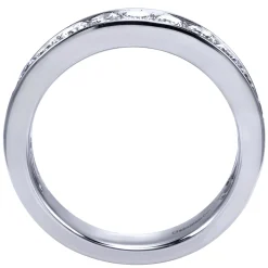 Sale Gabriel & Co. 14K White Gold Prong Channel Set Diamond Wedding Band - 1 ct