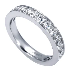 Sale Gabriel & Co. 14K White Gold Prong Channel Set Diamond Wedding Band - 1 ct