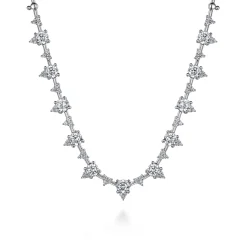 Sale Gabriel & Co. 14K White Gold Prong Set Diamond Tennis Necklace