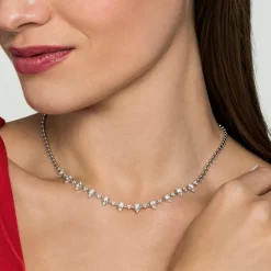 Sale Gabriel & Co. 14K White Gold Prong Set Diamond Tennis Necklace