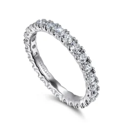 Sale Gabriel & Co. 14K White Gold Prong Set Diamond Eternity Band - 1.15 ct