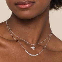 Hot Gabriel & Co. 14K White Gold Prong Set Diamond Bar Necklace
