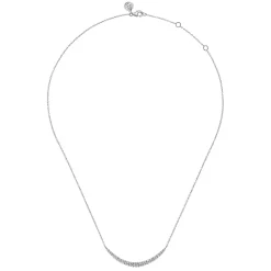 Hot Gabriel & Co. 14K White Gold Prong Set Diamond Bar Necklace