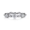 Gabriel & Co. 14K White Gold Prong Set Marquise and Round Diamond Eternity Band - 1.55 ct