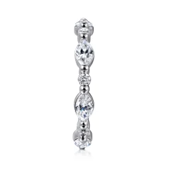 Gabriel & Co. 14K White Gold Prong Set Marquise and Round Diamond Eternity Band - 1.55 ct