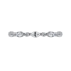 Sale Gabriel & Co. 14K White Gold Prong Set Marquise and Round Diamond Eternity Band - 0.75 ct