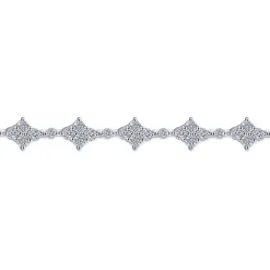 Hot Gabriel & Co. 14K White Gold Quatrefoil Diamond Tennis Bracelet