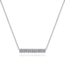 Online Gabriel & Co. 14K White Gold Rectangular Diamond Bar Necklace