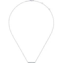 Online Gabriel & Co. 14K White Gold Rectangular Diamond Bar Necklace