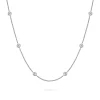 Outlet Gabriel & Co. 14K White Gold Round Bezel Set Diamond Station Necklace