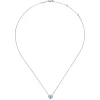 New Gabriel & Co. 14K White Gold Round Blue Topaz and Diamond Heart Pendant Necklace