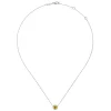 Online Gabriel & Co. 14K White Gold Round Citrine and Diamond Halo Pendant Necklace