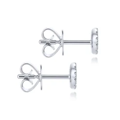 Hot Gabriel & Co. 14K White Gold Round Cluster Diamond Stud Earrings