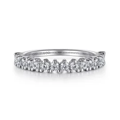 Hot Gabriel & Co. 14K White Gold Round Diamond Anniversary Band - 0.5 ct