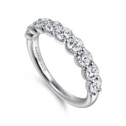 Discount Gabriel & Co. 14K White Gold Round Diamond Anniversary Band - 1.05 ct