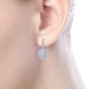 Online Gabriel & Co. 14K White Gold Round Diamond Cluster Leverback Earrings