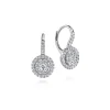 Outlet Gabriel & Co. 14K White Gold Round Diamond Cluster Leverback Earrings