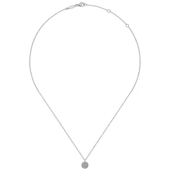 Clearance Gabriel & Co. 14K White Gold Round Diamond Disc Pendant Necklace