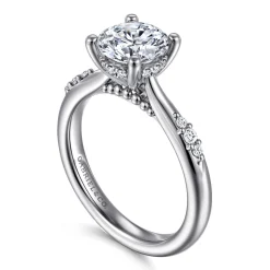 Discount Gabriel & Co. 14K White Gold Round Diamond Engagement Ring